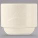 A white Libbey Endurance china bouillon cup with a curved edge.