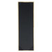 A rectangular black board with a wooden edge.