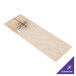 A Menu Solutions customizable wooden board with picture corners on a table with a logo on it.
