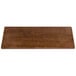 A rectangular walnut wood menu board with top and bottom strips.