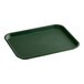 A rectangular forest green plastic fast food tray.