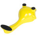 A yellow zinc alloy Tablecraft lemon juicer with black knobs.