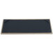 A black rectangular menu board with a wooden frame.