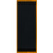 A black rectangular wooden menu board with top and bottom strips.