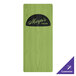 A customizable wood menu board with green and black logo corners.