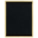 A black rectangular wood board with top and bottom wood strips.