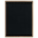 A black rectangular menu board with a wooden edge.