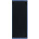 A rectangular black wood menu board with blue corners.