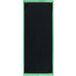 A black rectangular board with a green border and black picture corners.