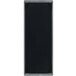A black rectangular wood menu board with black corners and a white stripe.
