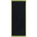 A black rectangular wood menu board with green trim.