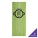 A green wood board with a logo on it.