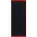 A rectangular black wood menu board with a red border.