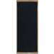 A rectangular black board with a weathered walnut frame.