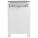 A Menu Solutions white wash wood menu board tent with a metal clip.