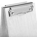 A white wash wood sandwich menu board tent with a metal clip.