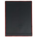 A black and red wooden framed board.