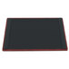 A mahogany wood menu board with top and bottom strips.