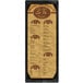 A wood Menu Solutions menu board with black wood and gold trim and picture corners.