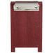 A mahogany wood menu board tent with a metal clip.