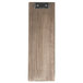 A weathered walnut wood rectangular clip board with a clip.