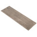 A weathered walnut rectangular wooden board with a hole and a screw.