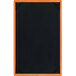 A white rectangular wood menu board with black corner corners.