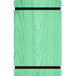 A green rectangular wood menu board with black rubber band straps.