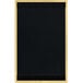 A white rectangular wood menu board with top and bottom black strips.