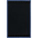 A black board with blue top and bottom strips.