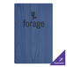 A blue wooden Menu Solutions menu board with black text.