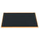 A black board with a wooden frame.
