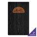 A black wood Menu Solutions menu board with top and bottom strips.