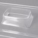 a clear plastic container with a rectangular edge