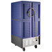 A blue and silver Metro C5 heated holding and proofing cabinet with a clear door.