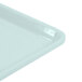 A close up of a sky blue Cambro dietary tray.
