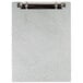 A Menu Solutions aluminum menu board with 2 rings on a white background.