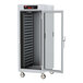 A grey Metro C5 heated holding cabinet with a clear glass door.