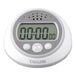 A white digital kitchen timer with a large display and control buttons, labeled with the brand Taylor.