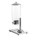 A single canister cereal dispenser with a clear container and metal base.