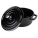 A black GET Heiss mini round bistro pot with a lid.