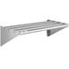 A Regency stainless steel wall mounted shelf with tubular shelves.