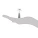 A hand holding a silver Ateco ruffle piping tip.
