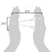 A hand holding a measuring tape with the measurements 5 1/2" x 2 1/2" near a white plastic flower lifter.