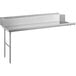 a stainless steel shelf with legs