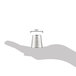 A hand holding a metal Ateco Russian piping tip.