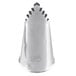 A silver metal Ateco leaf piping tip with a number on it.