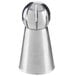 A silver stainless steel Ateco Russian ball tip with a round top.
