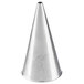 A silver cone-shaped Ateco plain piping tip.