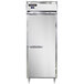 The solid door of a Continental D1RENSS reach-in refrigerator.